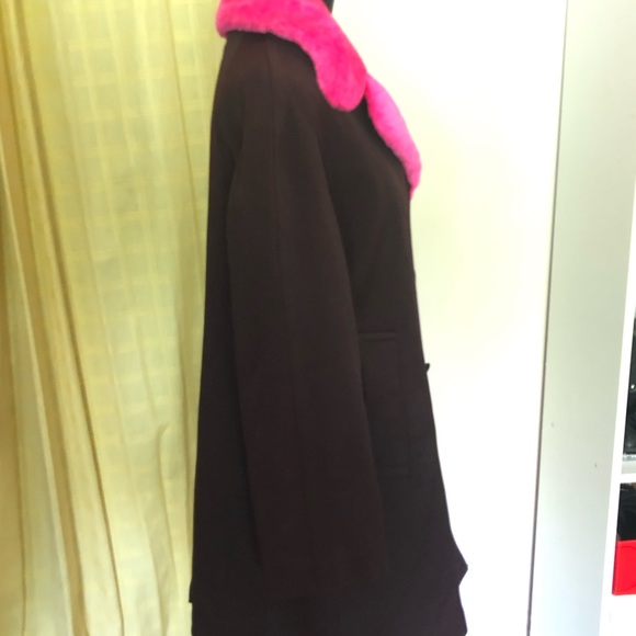 Isaac Mizrahi burgundy overcoat - Picture 6 of 8